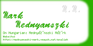 mark mednyanszki business card